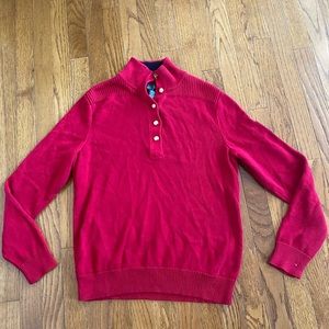 LRL Lauren Ralph Lauren Military Style Pullover Sweater Navy Gold Buttons Sz do